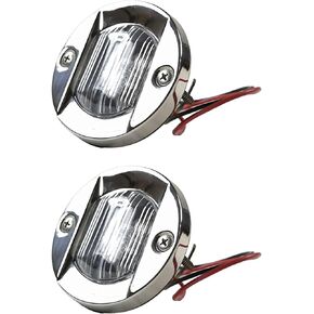 MARINE CITY Round 304 Grade Stainless Steel Waterproof Flush Mount Caution LED Light 3 Inches for Boats – Ships – Marines – Yachts (Red) (Pack of 2)