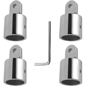 Bimini Top Hardware, 4 PCS Eye End Caps, Boat Fittings Fits 1'' OD 316 Stainless Steel Heavy Dudy Parts for Canopy