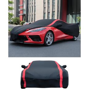 C8 Car Cover Fit for C8 Corvette Stingray Z51 Z06 E-Ray 2020-2024 Car Cover Compatible with Rear High Wing Spoiler