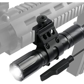 ULTRAFIRE 1600 High Lumen Tactical Flashlight LED Hunting Weapon Light with Picatinny Mount and Pressure Switch,Single Mode Mini LED Flashlight for Night Hunt Hog, Camping, Hiking