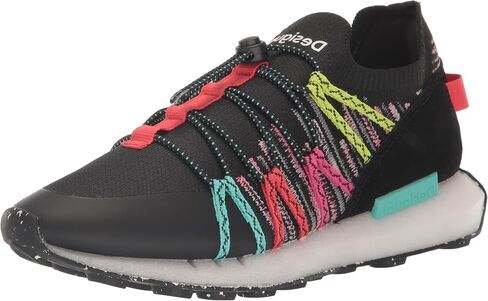 Desigual Women's 4 Woman Knit Sneakers Low Shoes_Jogger_Sock Etnic 2000 Black in Saudi Arabia