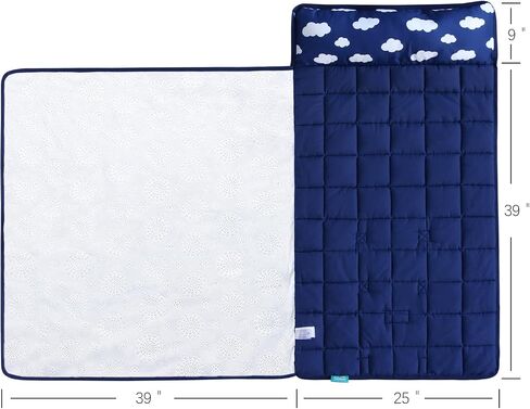 Nap Mat with Removeble Pillow and Fleece Blanket for Regalo My Cot/Joovy Travel Cot, Super Soft & Skin Friendly, Perfect Kids Sleeping Mats/Sleeping Bag for Preschool Daycare Boys and Girls, Grey in Saudi Arabia