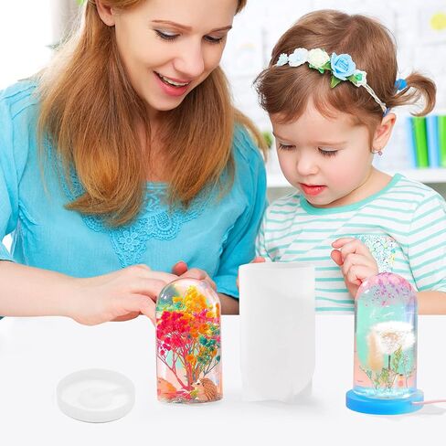 3 قطع من حامل مصباح قالب سيليكون من الراتنج الكروي الكبير للحفاظ على الزهور مع USB DIY من الإيبوكسي لتزيين سطح المكتب وديكورات المنزل، XH-161 in Kuwait