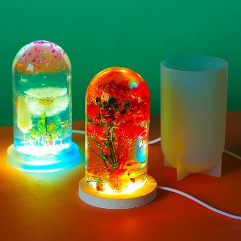 3 قطع من حامل مصباح قالب سيليكون من الراتنج الكروي الكبير للحفاظ على الزهور مع USB DIY من الإيبوكسي لتزيين سطح المكتب وديكورات المنزل، XH-161 in Kuwait