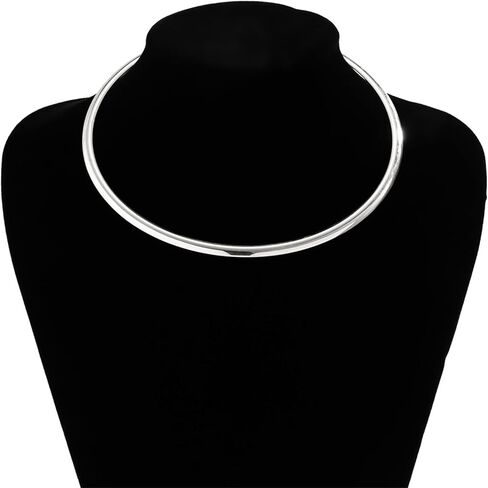 Vintage Gold/Silver Choker Necklace for Women,Dainty Simple Bolt Fishbone Necklaces 14K Gold Plated Snake Chain Necklace in Kuwait