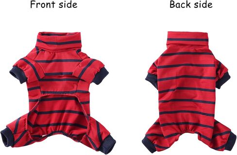 Dog Costumes Four-Legged Clothes Turtleneck Color Stripes Shirt Soft Puppy Pajamas Spring Summer Pet Blouse in Kuwait