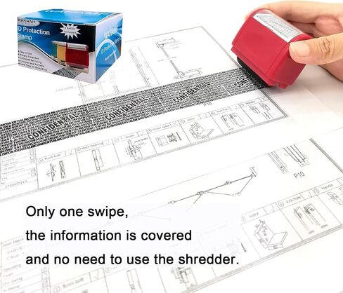 WAFJAMF Roller Stamp Identity Theft Stamp Perfect for Privacy Protection(RED) in Saudi Arabia