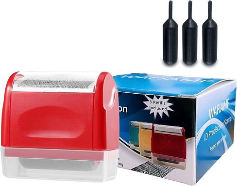 WAFJAMF Roller Stamp Identity Theft Stamp Perfect for Privacy Protection(RED) in Saudi Arabia