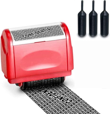 WAFJAMF Roller Stamp Identity Theft Stamp Perfect for Privacy Protection(RED) in Saudi Arabia
