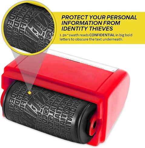 WAFJAMF Roller Stamp Identity Theft Stamp Perfect for Privacy Protection(RED) in Saudi Arabia