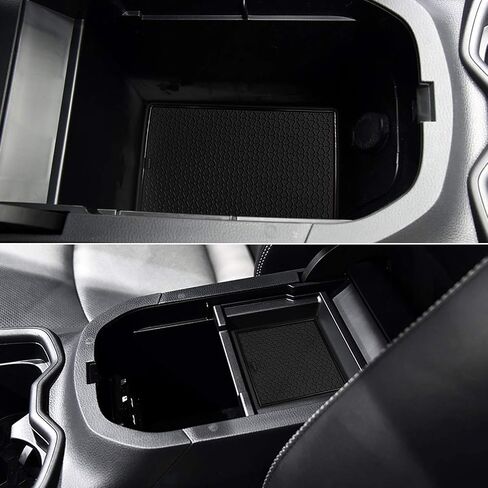 حصائر Auovo المضادة للغبار لملحقات Toyota RAV4 2024 2023 2022 2021 2020 2019 حامل أكواب السيارة المخصص بطانة بطانة أبواب وحدة التحكم المركزية (14 قطعة/المجموعة) (أسود صلب) in Kuwait