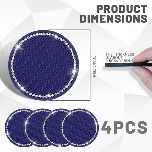 2PCS Bling Car Cup Coaster, Universal Non-Slip Cup Holders Embedded in Ornaments Coaster, 2.75In Car Drink Cup Mat, Vehicle Interior Decor Accessories (AB, 2PCS) in Saudi Arabia