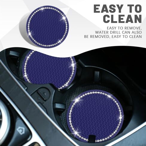 2PCS Bling Car Cup Coaster, Universal Non-Slip Cup Holders Embedded in Ornaments Coaster, 2.75In Car Drink Cup Mat, Vehicle Interior Decor Accessories (AB, 2PCS) in Saudi Arabia