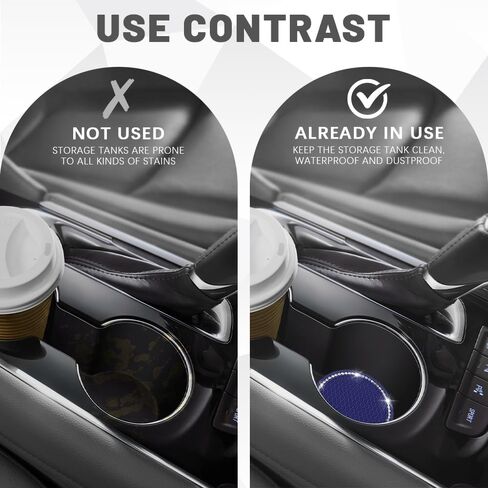 2PCS Bling Car Cup Coaster, Universal Non-Slip Cup Holders Embedded in Ornaments Coaster, 2.75In Car Drink Cup Mat, Vehicle Interior Decor Accessories (AB, 2PCS) in Saudi Arabia