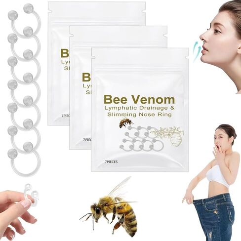 Bee Venom Lymphatic Drainage Nose Ring, Nasal Diffuser, Nose Ring, Firming Nasal Oil Ring, Can Speed Up Basal Metabolic Rate and Bee Vitality, Silicone Nose Inhaler Bundle Pack in Saudi Arabia