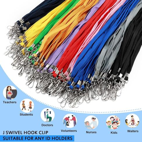 30 Pack Colorful Lanyards with ID Card Holders Color Lanyards with Vertical Waterproof ID Badge Holder for Office, School, Travel (Assorted 10 Colors) in Saudi Arabia