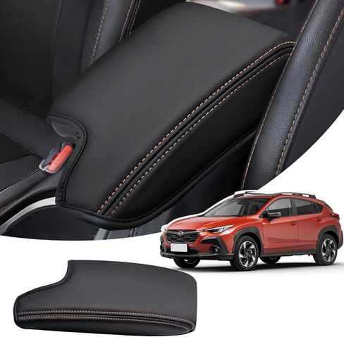 غطاء مسند ذراع وحدة التحكم المركزية لسوبارو 2018-2023 Crosstrek و2017-2023 Impreza Accessoies من جلد البولي يوريثان غطاء صندوق مسند الذراع غطاء وحدة التحكم الوسطى ملحقات حماية المقعد، برتقالي in Kuwait