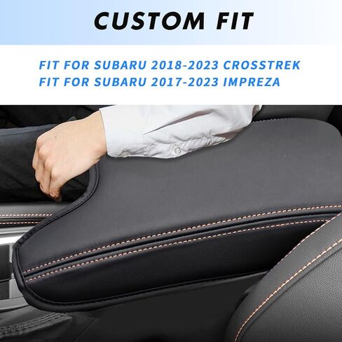 غطاء مسند ذراع وحدة التحكم المركزية لسوبارو 2018-2023 Crosstrek و2017-2023 Impreza Accessoies من جلد البولي يوريثان غطاء صندوق مسند الذراع غطاء وحدة التحكم الوسطى ملحقات حماية المقعد، برتقالي in Kuwait