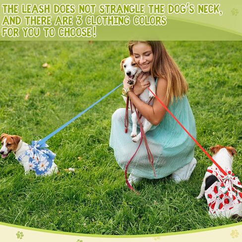 3 Pieces Dog Harness Dress and Leash Set Cute Female Dog Dresses Assorted Styles Girl Puppy Clothes Breathable Polyester Pet Doggy Outfits Puppy Princess Skirt for Pet Dog Cat (Meidum) in Kuwait