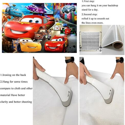 زينة عيد الميلاد بخلفية Lightning McQueen، لافتة خلفية عيد ميلاد سعيد للسيارات للأولاد لوازم حفلات أعياد الميلاد (5×3أقدام) in Kuwait