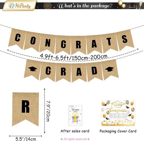 لافتة التخرج من الخيش، لافتة تهنئة ريفية عتيقة للخريجين 2024، لا تحتاج إلى لافتة تخرج من DIY، ديكورات حفلات التخرج لديكور الكلية في الفصول الدراسية والحفلات الراقصة in Kuwait