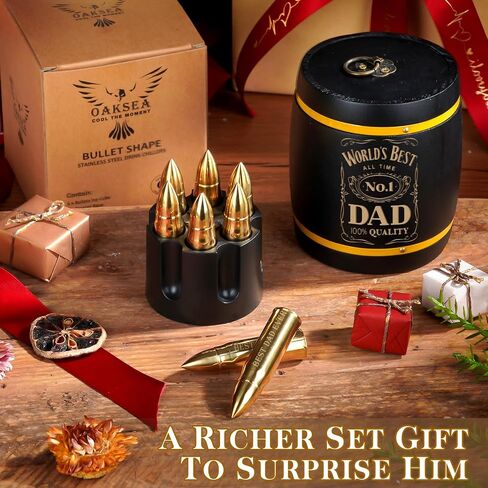 Oaksea Birthday Gifts for Dad Men from Daughter Son Wife, Whiskey Stones Set Gift for Dad Grandpa Who Wants Nothing, Cool Stuff Gadgets Man Cave Retirement Bourbon Presents in Saudi Arabia
