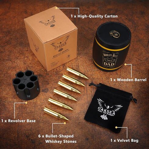 Oaksea Birthday Gifts for Dad Men from Daughter Son Wife, Whiskey Stones Set Gift for Dad Grandpa Who Wants Nothing, Cool Stuff Gadgets Man Cave Retirement Bourbon Presents in Saudi Arabia