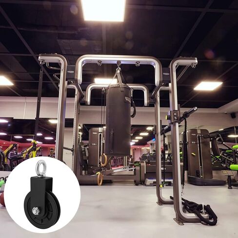 4 قطع عجلة بكرة الصالة الرياضية، عجلة سحب بكرة الكابل، عجلة بكرة للتمرين تدور 360 درجة مع خطاف زنبركي، عجلة بكرة اللياقة البدنية لمعدات الصالة الرياضية in Kuwait