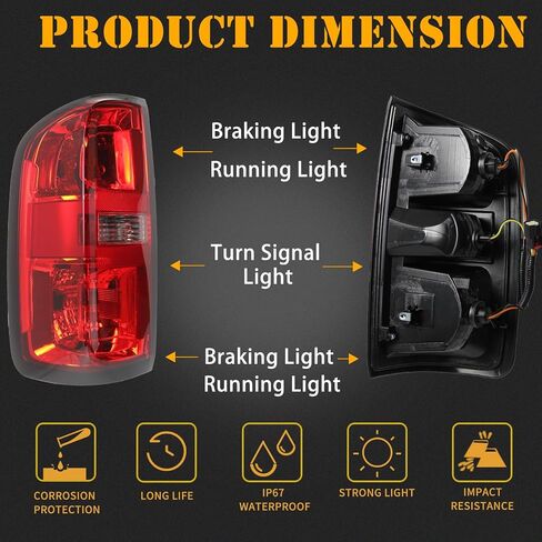 مجموعة مصابيح الذيل متوافقة مع مصابيح الفرامل الخلفية لسيارة Chevy Colorado 2015-2022، مصابيح الفرامل الخلفية البديلة والحزام متضمن من نوع الهالوجين جانب الركاب الأيمن in Kuwait