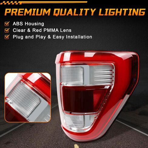 LED Tail Light Assembly Brake Rear Lamp W/Blind Spots Compatible with Ford F150 F-150 King Ranch Lariat Limited Platinum 2021 2022 2023 Replace ML3Z-13405-D (Left Driver Side) in Saudi Arabia