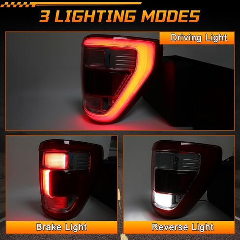 LED Tail Light Assembly Brake Rear Lamp W/Blind Spots Compatible with Ford F150 F-150 King Ranch Lariat Limited Platinum 2021 2022 2023 Replace ML3Z-13405-D (Left Driver Side) in Saudi Arabia