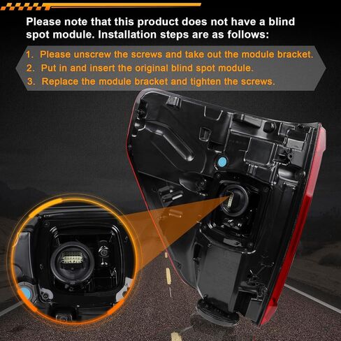 LED Tail Light Assembly Brake Rear Lamp W/Blind Spots Compatible with Ford F150 F-150 King Ranch Lariat Limited Platinum 2021 2022 2023 Replace ML3Z-13405-D (Left Driver Side) in Saudi Arabia