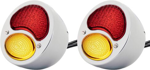 قطعتان من مصابيح LED الخلفية العتيقة مع إشارات الانعطاف تناسب Ford Model A Hot Rod Rat-Rods، مؤشرات ضوء إيقاف Duolamp مخصصة 12 فولت للشاحنات والسيارات والدراجات النارية والمصابيح الخلفية، وعدسة دخان PC 12 فولت (كروم) in Saudi Arabia