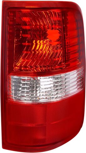 KUAFU الجانب الخلفي للركاب متوافق مع 2004-2008 Ford F150 F-150 لاستبدال 5L3Z13404CA 6L3Z13404BA FO2801182 مصباح فرامل خلفي هالوجين خلفي عدسة حمراء + عدسة بلاستيكية شفافة in Kuwait