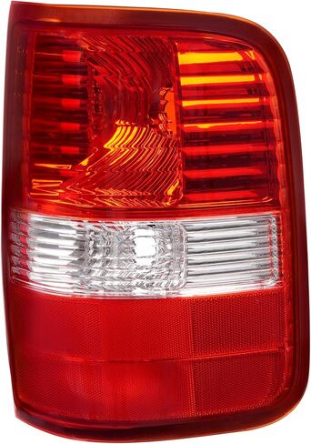 KUAFU الجانب الخلفي للركاب متوافق مع 2004-2008 Ford F150 F-150 لاستبدال 5L3Z13404CA 6L3Z13404BA FO2801182 مصباح فرامل خلفي هالوجين خلفي عدسة حمراء + عدسة بلاستيكية شفافة in Kuwait