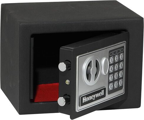 Honeywell Safes & Door Locks - Bolt Down Small Safe Box with Digital Lock for Home - Steel Security Electronic Lock Box - Cabinet & Door Design Safe with 2 Keys - 0.17-Cubic Feet - Black - 5005 in Kuwait