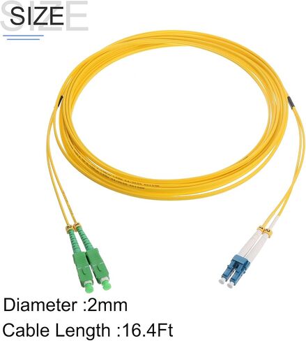 MECCANIXITY 1Pcs 16.4Ft Single-Mode Duplex Fiber Optic Patch Cable LSZH Fiber Jumper Optical LC/UPC to SC/APC for Data Centers Router Switches Transceivers in Saudi Arabia