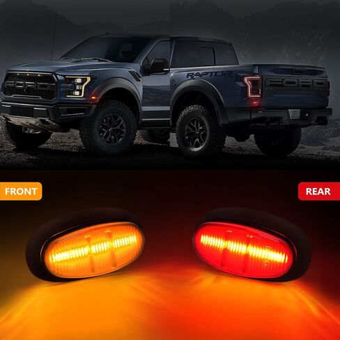 LED Side Marker Lights Compatible with Ford F-150 /F150 Raptor 2016-2020 Front Rear Dual Fender Bumper Lamps Smoked Lens Pack of 4 in Saudi Arabia