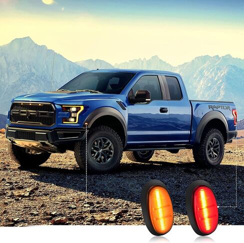 LED Side Marker Lights Compatible with Ford F-150 /F150 Raptor 2016-2020 Front Rear Dual Fender Bumper Lamps Smoked Lens Pack of 4 in Saudi Arabia