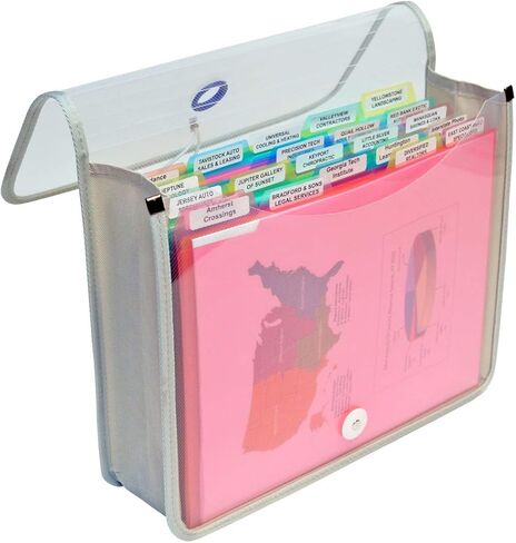 Ultimate Office PortaFile توسيع محفظة الملفات منظم المستندات. يتضمن نظام إدارة الملفات الكامل 25 مجلد ملفات PocketFile قابل للإزالة و6 حلقات ملفات ملونة للتعرف السريع على الملفات in Kuwait