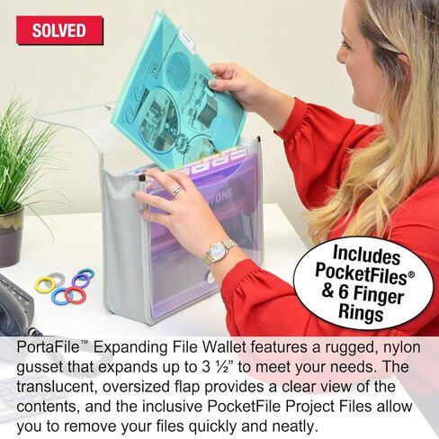 Ultimate Office PortaFile توسيع محفظة الملفات منظم المستندات. يتضمن نظام إدارة الملفات الكامل 25 مجلد ملفات PocketFile قابل للإزالة و6 حلقات ملفات ملونة للتعرف السريع على الملفات in Kuwait