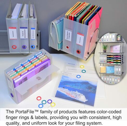 Ultimate Office PortaFile توسيع محفظة الملفات منظم المستندات. يتضمن نظام إدارة الملفات الكامل 25 مجلد ملفات PocketFile قابل للإزالة و6 حلقات ملفات ملونة للتعرف السريع على الملفات in Kuwait