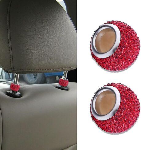 2 Pack Car Headrest Collars, Car Head Rest Collars Rings Decor, Crystal Diamond Car Seat Decoration Ring, Bling Car Accessories for Women, Universal Car Interior Decoration Fits All Cars (AB) in Saudi Arabia