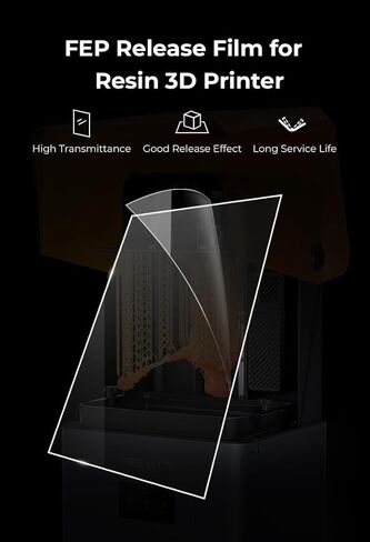 Creality 5PCS FEP Release Film 286x198x0.15mm متوافق مع Halot Mage/Mage Pro/ELEGOO Saturn 2 MSLA/Saturn 8K MSLA/ANYCUBIC Mono 2/ Photon M3 LCD SLA DLP الراتنج ثلاثية الأبعاد in Kuwait