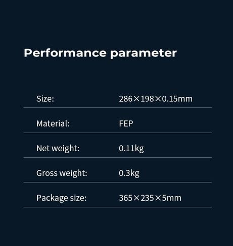 Creality 5PCS FEP Release Film 286x198x0.15mm متوافق مع Halot Mage/Mage Pro/ELEGOO Saturn 2 MSLA/Saturn 8K MSLA/ANYCUBIC Mono 2/ Photon M3 LCD SLA DLP الراتنج ثلاثية الأبعاد in Kuwait