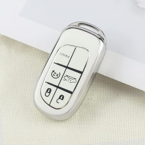 PIFOOG Key Fob Cover for Nissan Rogue Pathfinder 2023 5 Button Car Keys Case Shell Cute Bling Keychain Smart Remote Key Protector Accessories TPU Girly Women White Silver in Kuwait