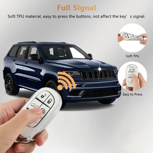 PIFOOG Key Fob Cover for Nissan Rogue Pathfinder 2023 5 Button Car Keys Case Shell Cute Bling Keychain Smart Remote Key Protector Accessories TPU Girly Women White Silver in Kuwait