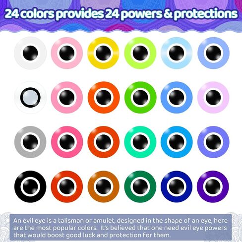 IOOLEEM 300 Evil Eye Beads for Jewelry Making, Beads and Beads assortments, Jewelry Making Supplies (300 Mixed Color Evil Eye Beads) in Saudi Arabia