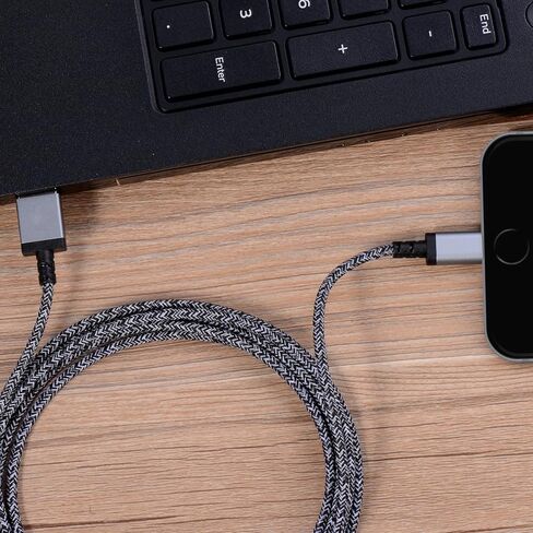 كابل Lightning، 3 حزم بطول 6أقدام [معتمد من Apple MFi] كابل شحن iPhone مضفر من النايلون متوافق مع iPhone 13/13Pro Max/13 Mini/12/12mini/12Pro/11/11Pro/X/Xs Max/XR/8 in Kuwait