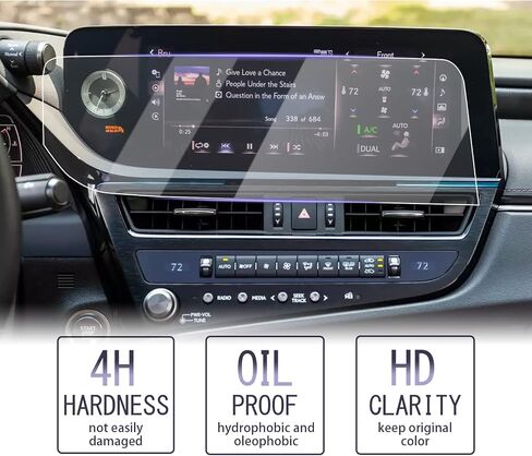 LUWU for 2022 Lexus ES 250 Screen Protector 12.3 Inch ES300h Screen Protector Infotainment Display PET Plastic Navigation Screen Protector ES350 Touchscreen Protective Film 2023 Lexus ES Accessories in Kuwait